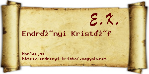 Endrényi Kristóf névjegykártya