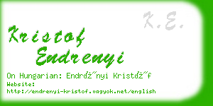 kristof endrenyi business card